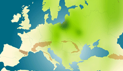 Geografický původ předků - mapa